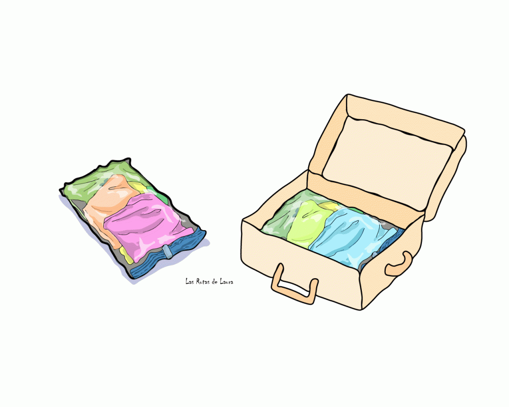 Imagen de maleta y bolsa para empacar