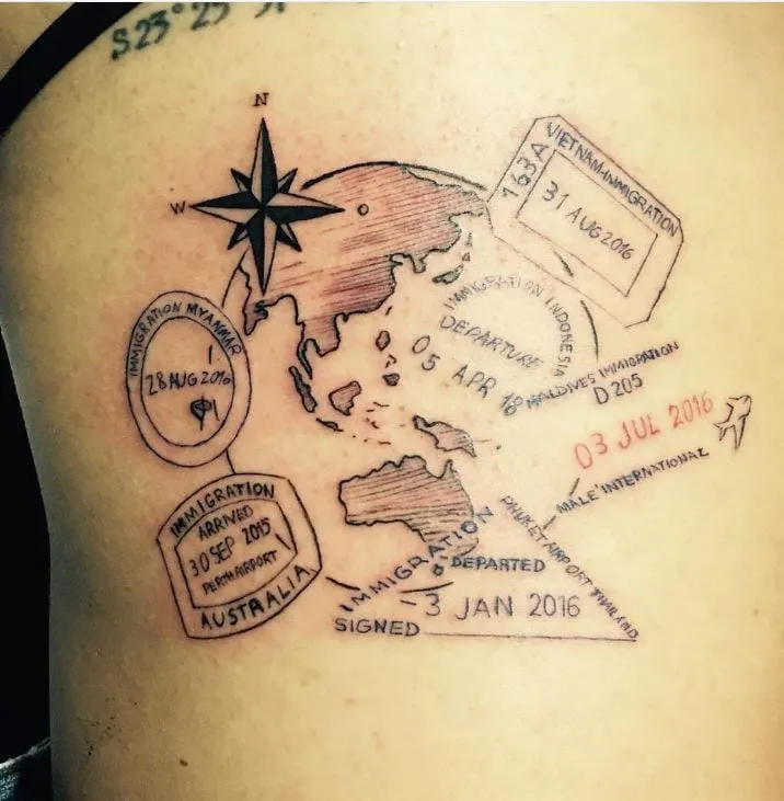 Los mejores tatuajes para amantes de los viajes