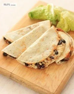 Receta de quesadillas de elote y frijoles negros
